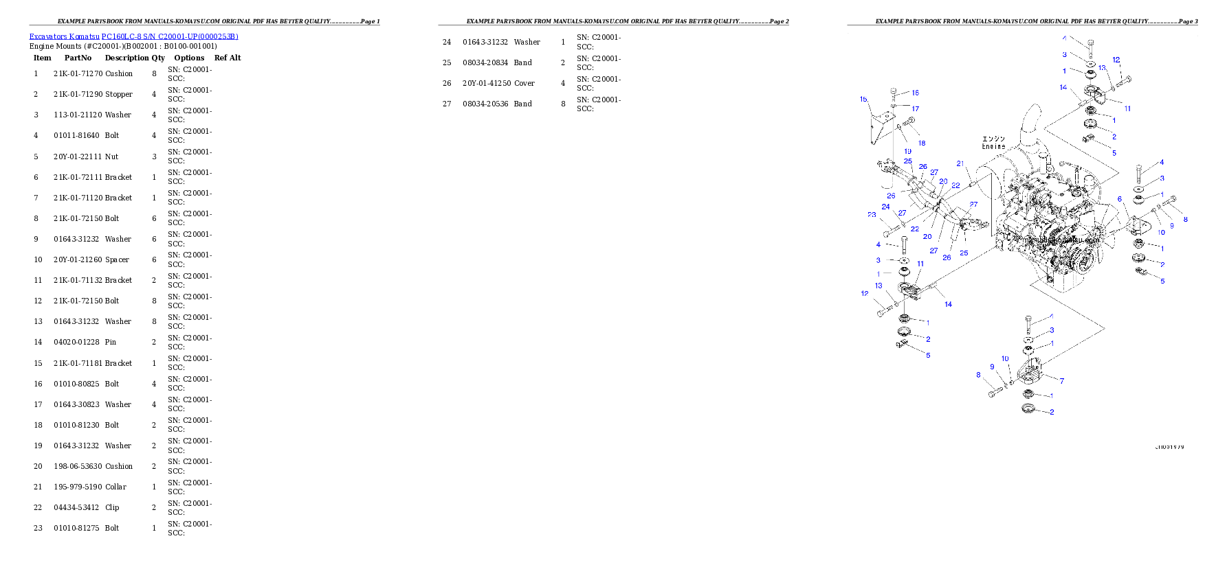 Protected: PC160LC-8 S/N C20001-UP Partsbook