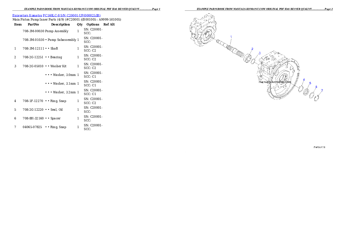 Protected: PC160LC-8 S/N C20001-UP Partsbook