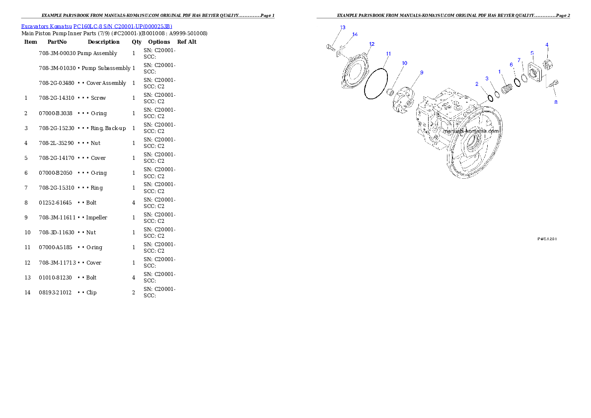 Protected: PC160LC-8 S/N C20001-UP Partsbook