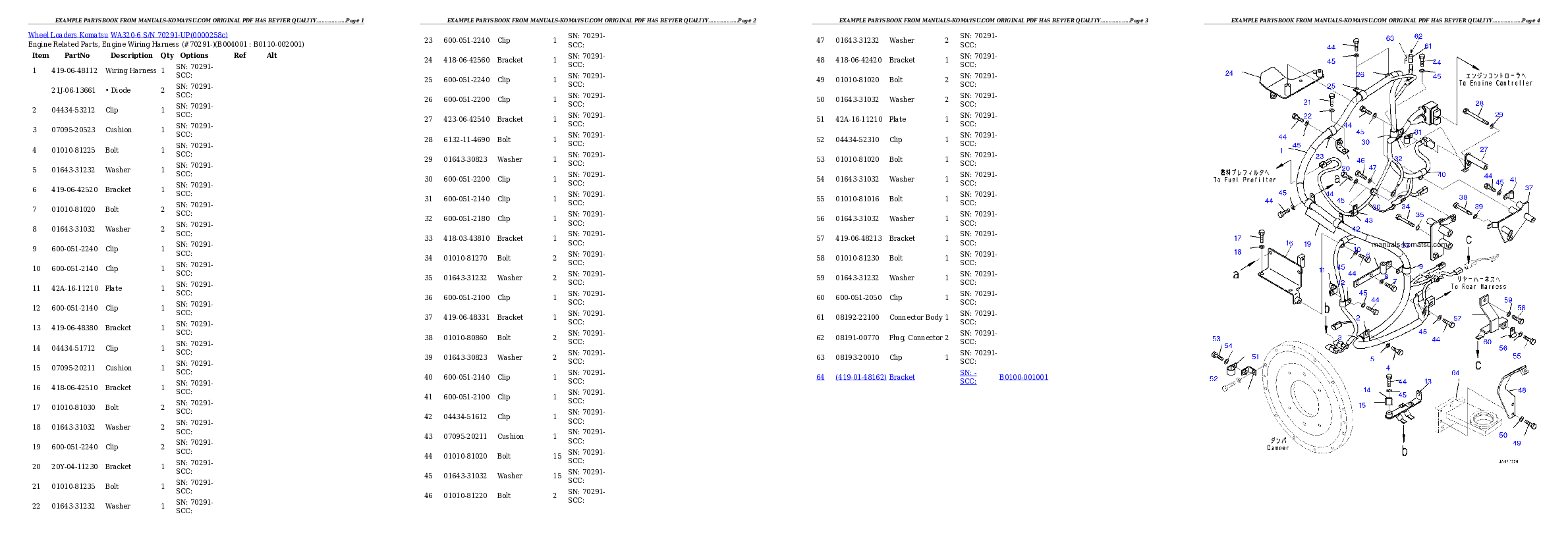 Protected: WA320-6 S/N 70291-UP Partsbook