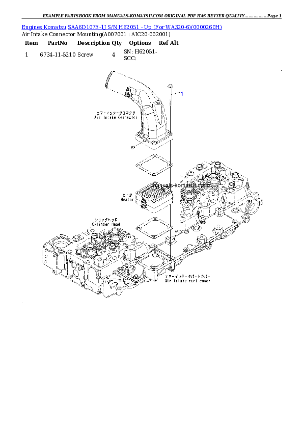 Protected: SAA6D107E-1J S/N H62051 – Up (For WA320-6) Partsbook