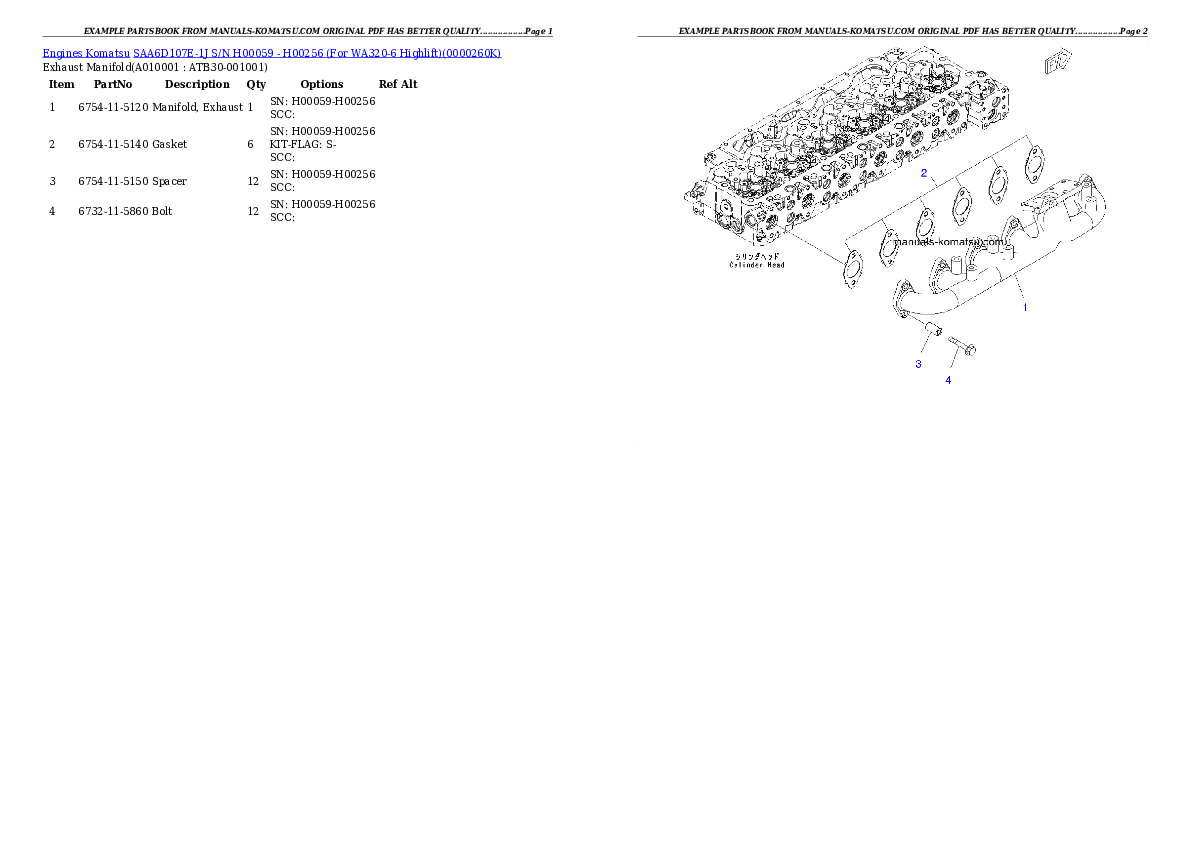Protected: SAA6D107E-1J S/N H00059 – H00256 (For WA320-6 Highlift) Partsbook