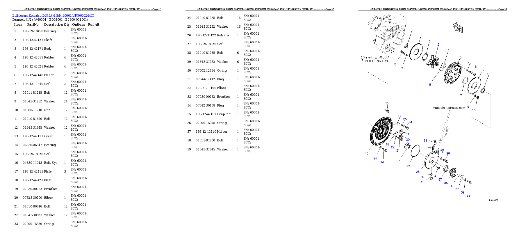 Protected: D375A-6 S/N 60001-UP (Extreme Cold Area Arrangement (-40 deg C)) Partsbook