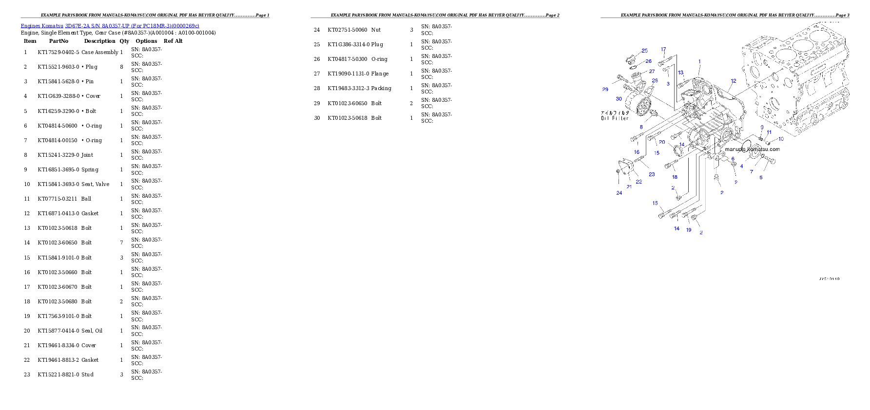 Protected: 3D67E-2A S/N 8A0357-UP (For PC18MR-3) Partsbook