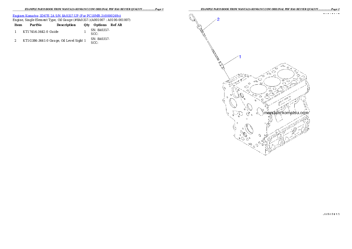 Protected: 3D67E-2A S/N 8A0357-UP (For PC18MR-3) Partsbook