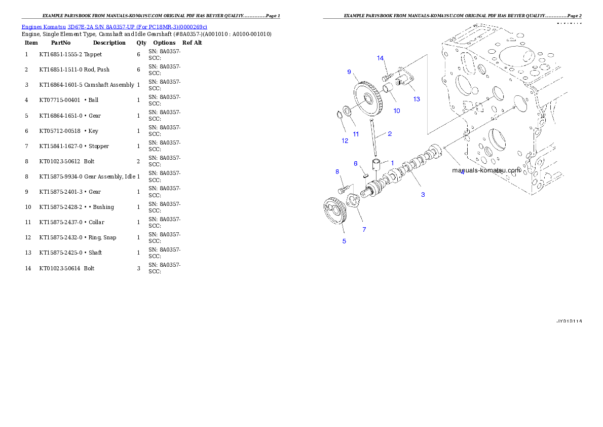 Protected: 3D67E-2A S/N 8A0357-UP (For PC18MR-3) Partsbook