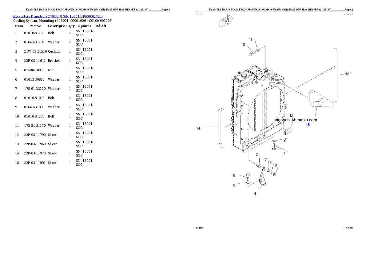 Protected: PC78UU-8 S/N 15001-UP Partsbook