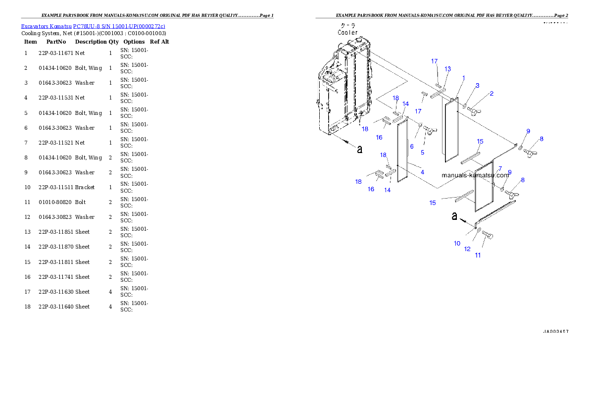 Protected: PC78UU-8 S/N 15001-UP Partsbook