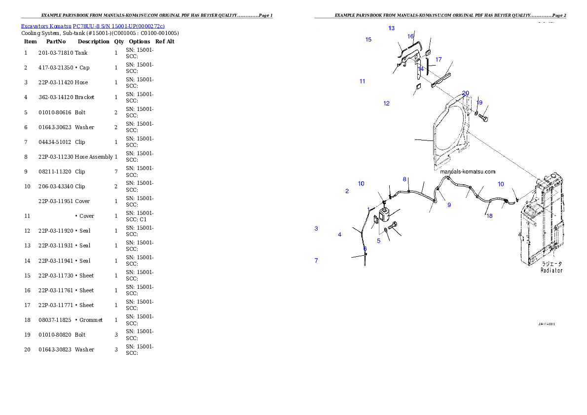 Protected: PC78UU-8 S/N 15001-UP Partsbook