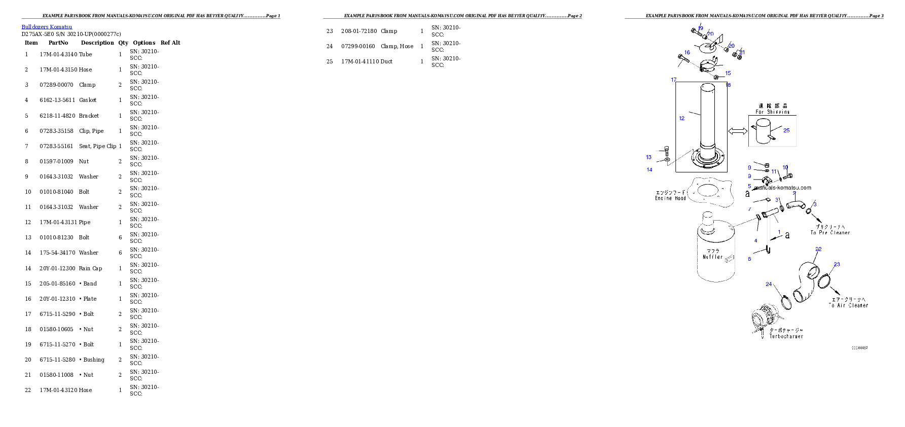 Protected: D275AX-5E0 S/N 30210-UP Partsbook