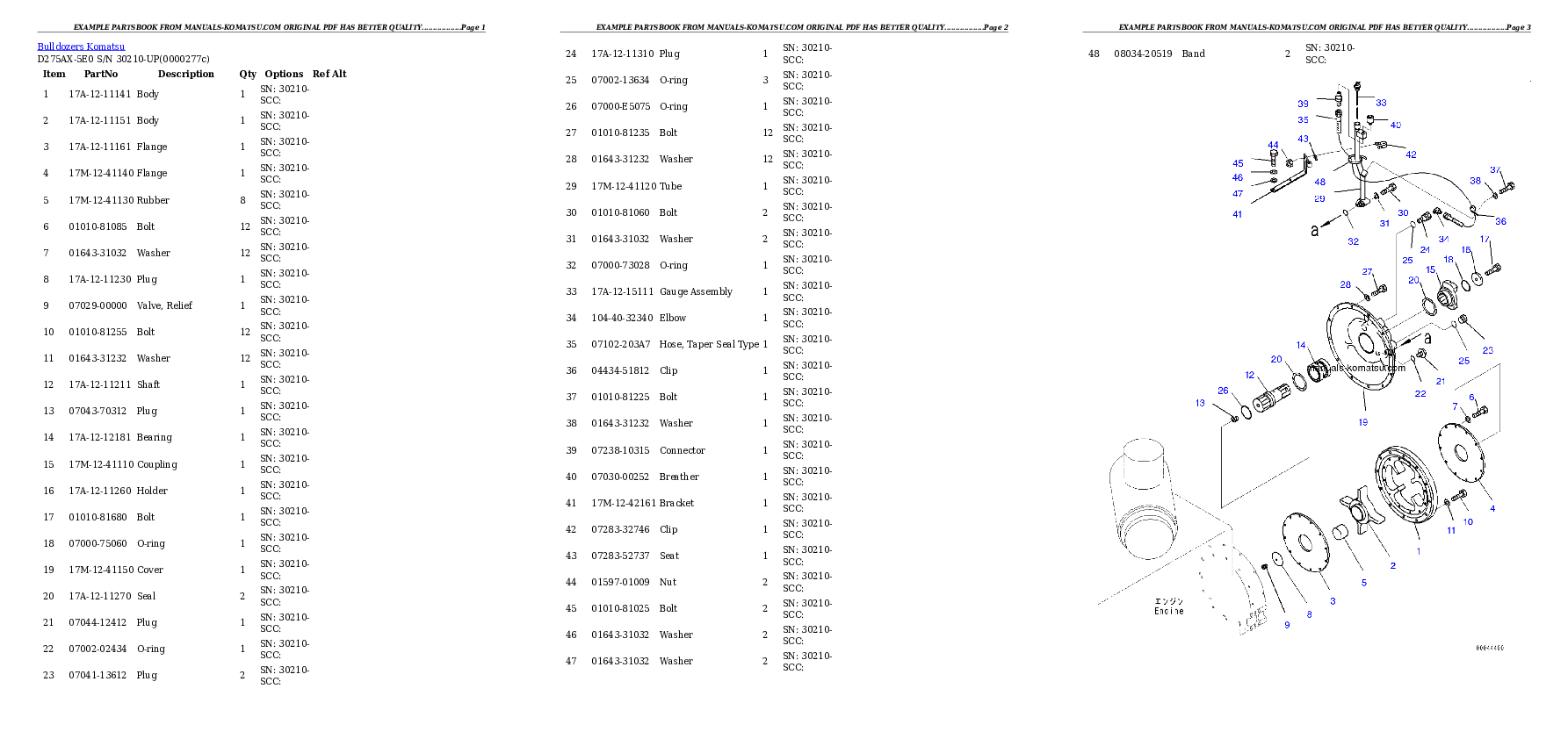 Protected: D275AX-5E0 S/N 30210-UP Partsbook