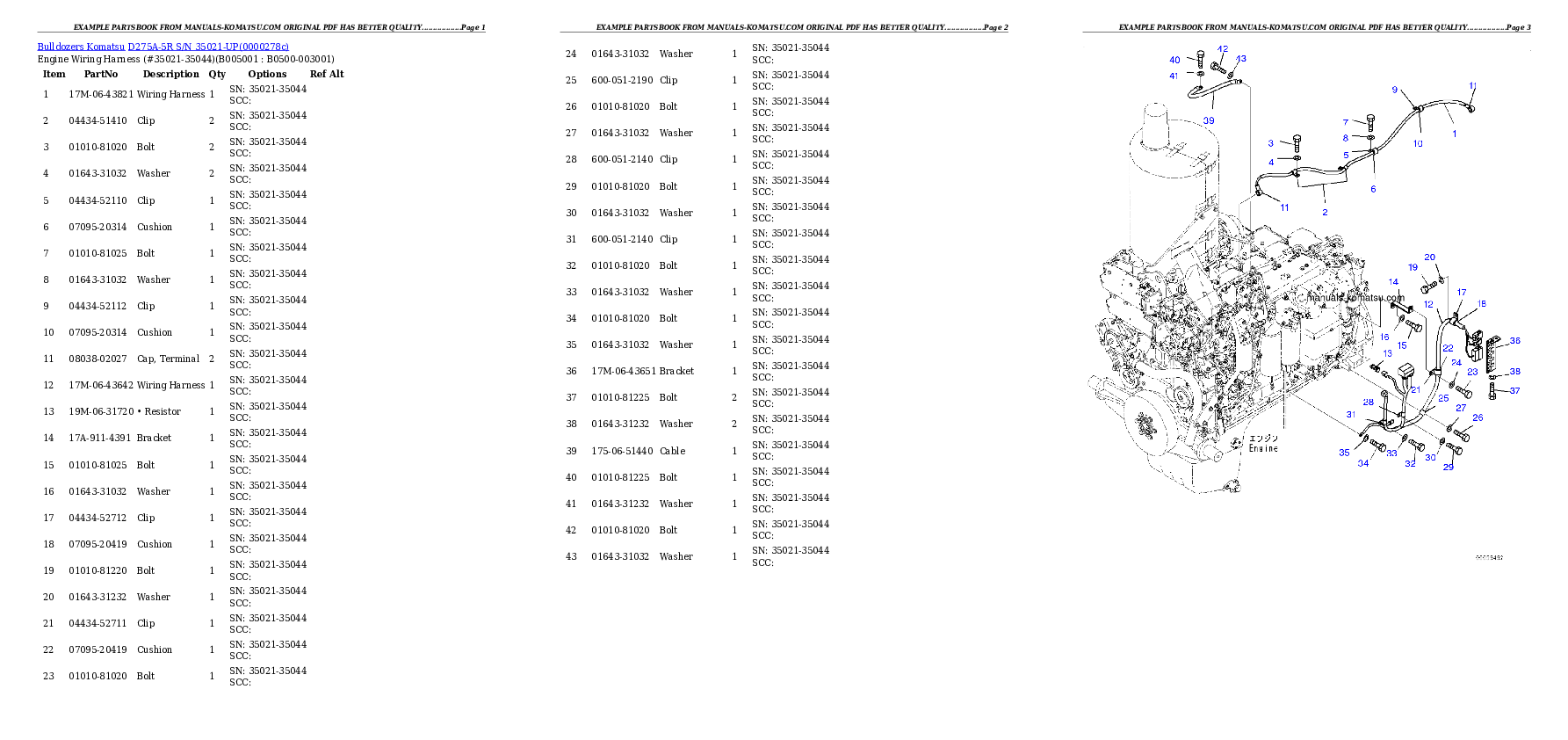 Protected: D275A-5R S/N 35021-UP Partsbook