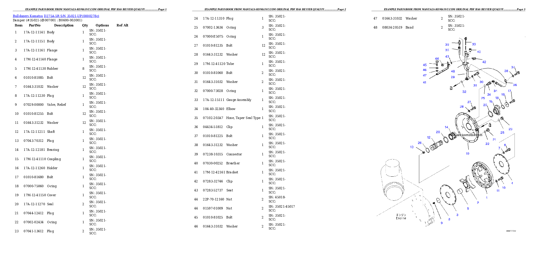 Protected: D275A-5R S/N 35021-UP Partsbook