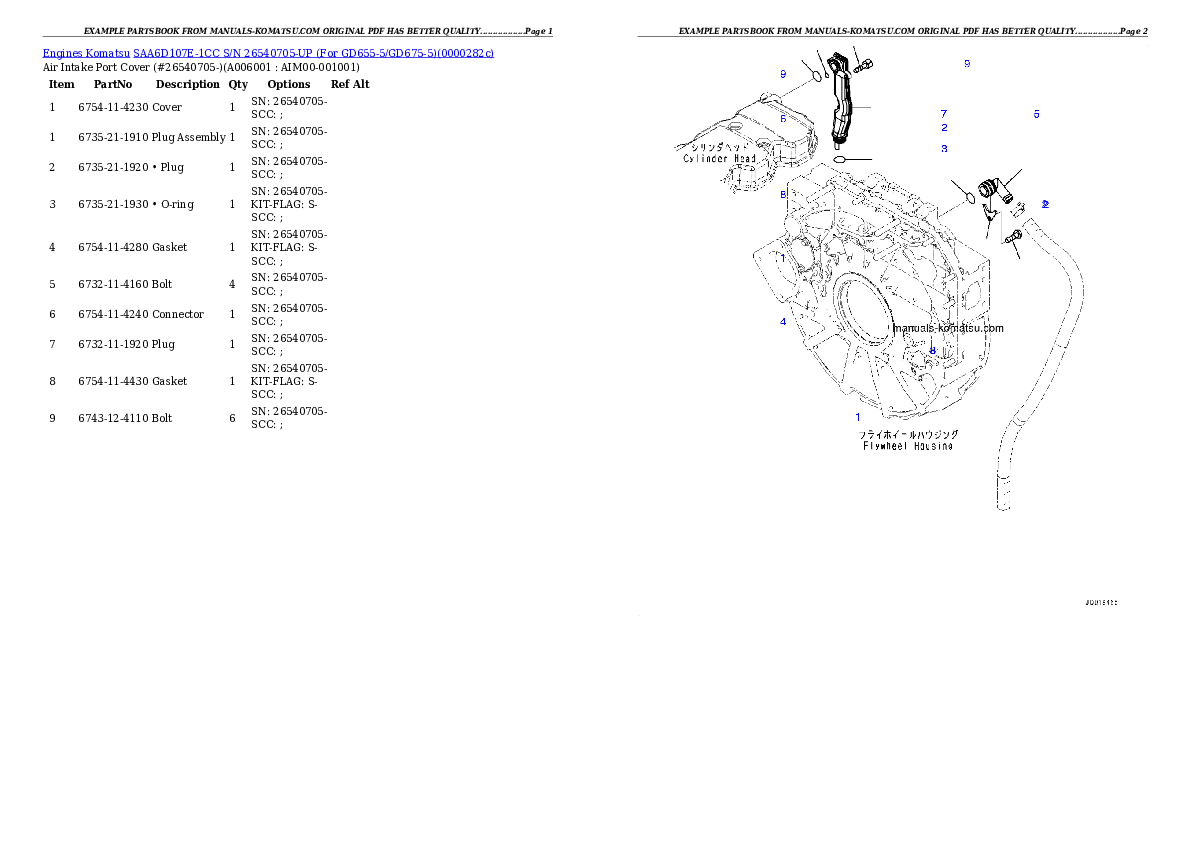 Protected: SAA6D107E-1CC S/N 26540705-UP (For GD655-5/GD675-5) Partsbook