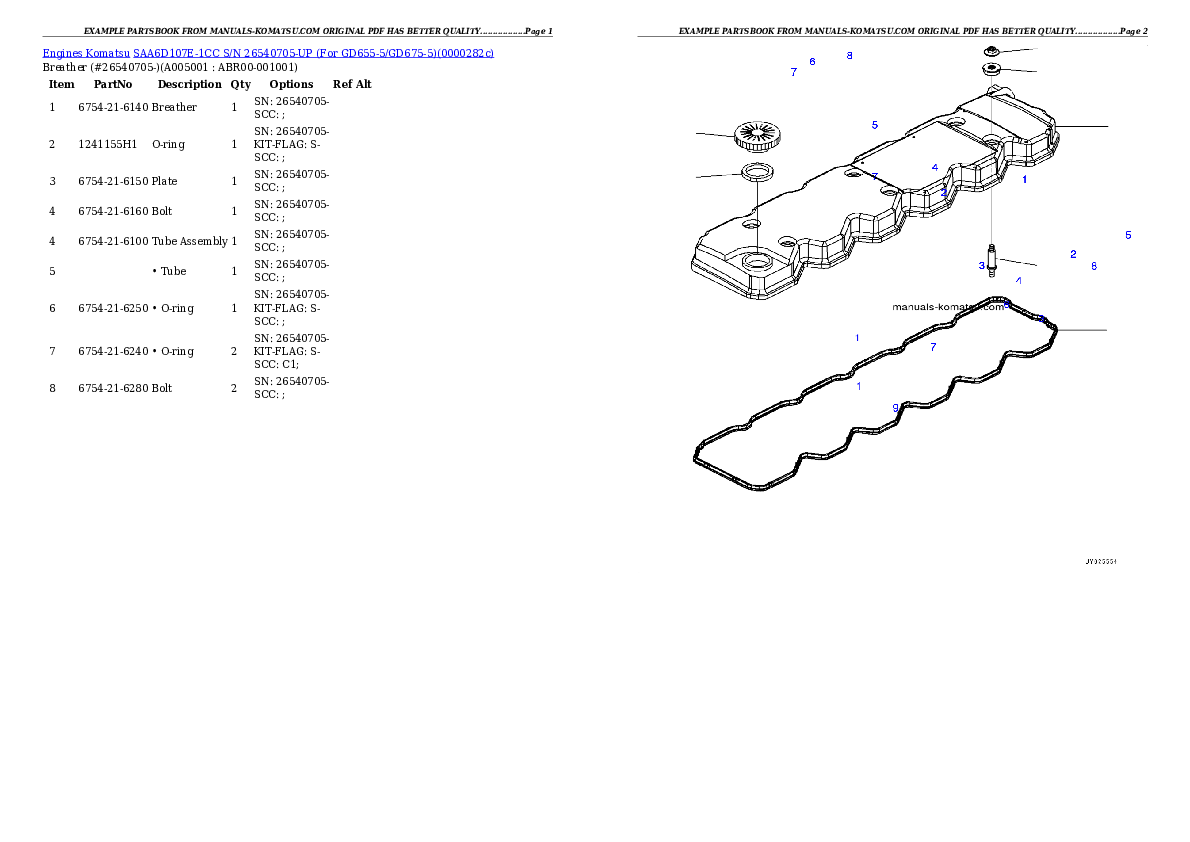 Protected: SAA6D107E-1CC S/N 26540705-UP (For GD655-5/GD675-5) Partsbook