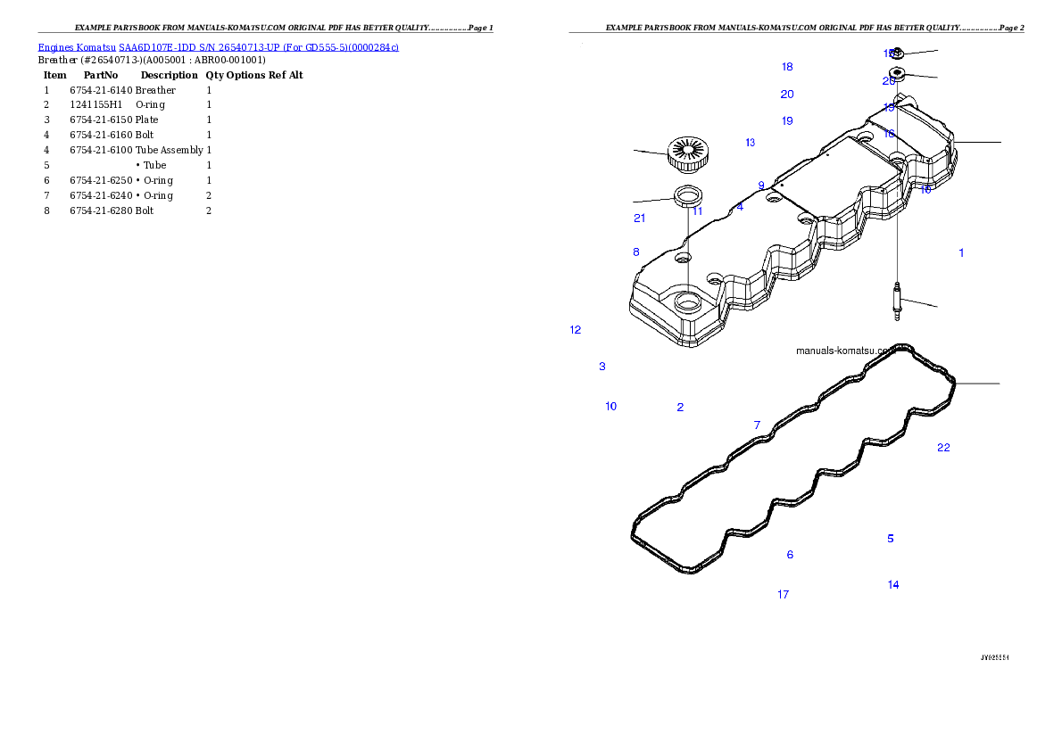 Protected: SAA6D107E-1DD S/N 26540713-UP (For GD555-5) Partsbook