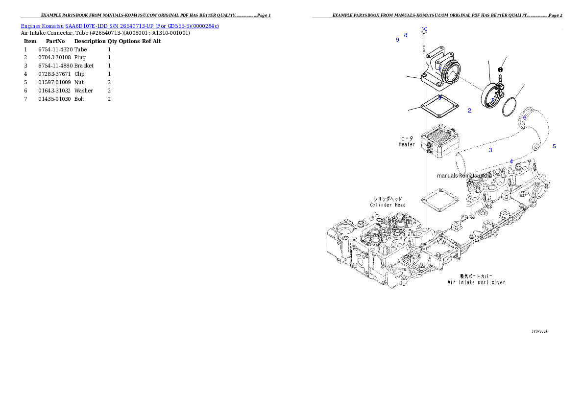 Protected: SAA6D107E-1DD S/N 26540713-UP (For GD555-5) Partsbook
