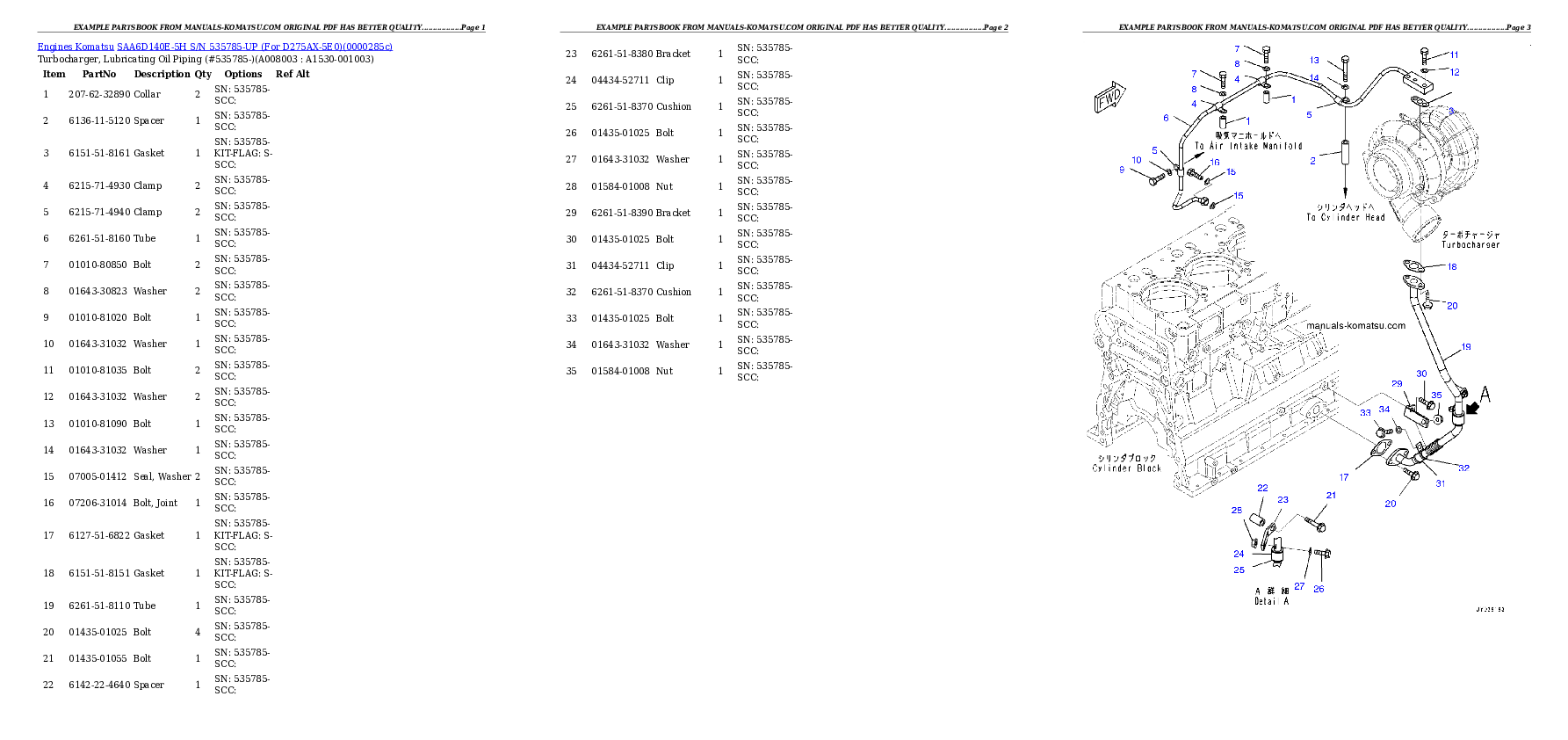 Protected: SAA6D140E-5H S/N 535785-UP (For D275AX-5E0) Partsbook
