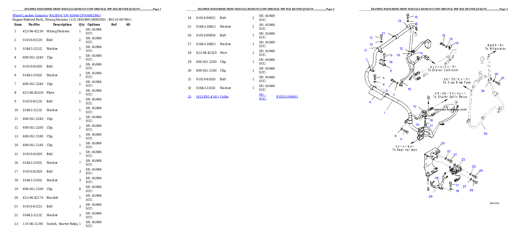 Protected: WA380-6 S/N 65949-UP (EU Standard Machine) Partsbook