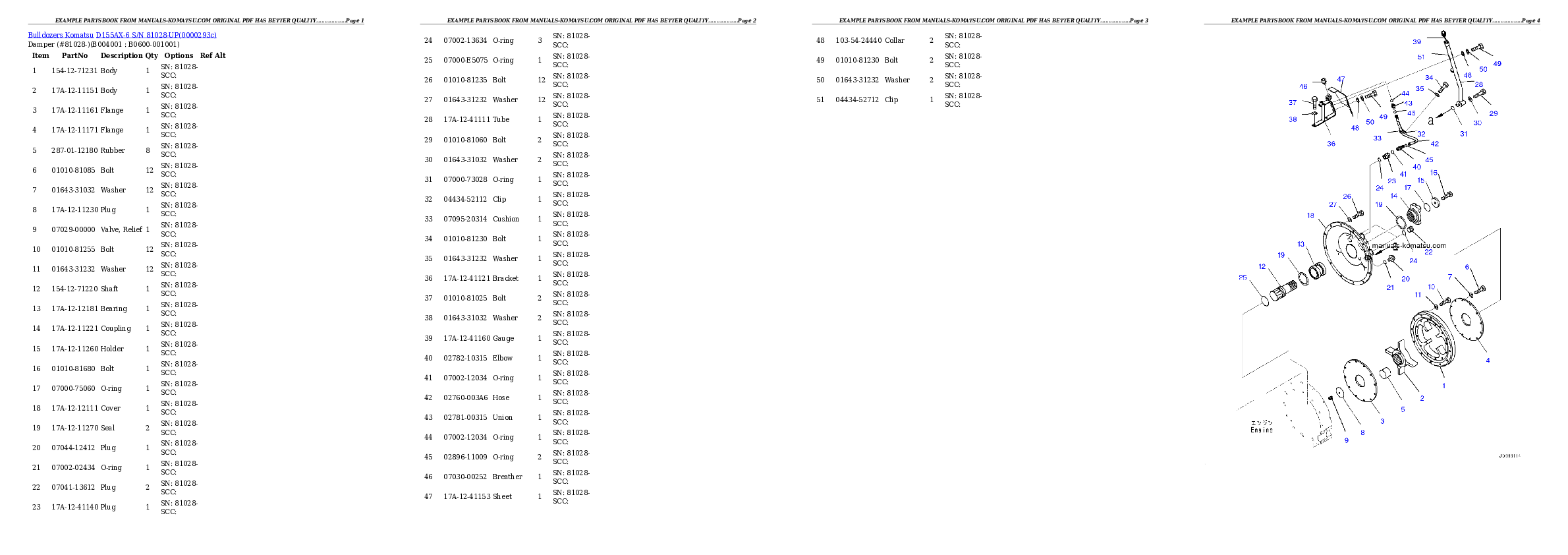 Protected: D155AX-6 S/N 81028-UP Partsbook