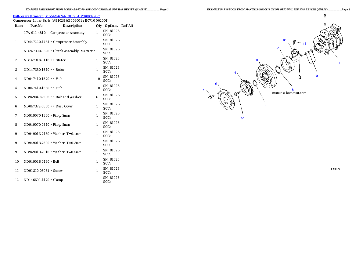 Protected: D155AX-6 S/N 81028-UP Partsbook