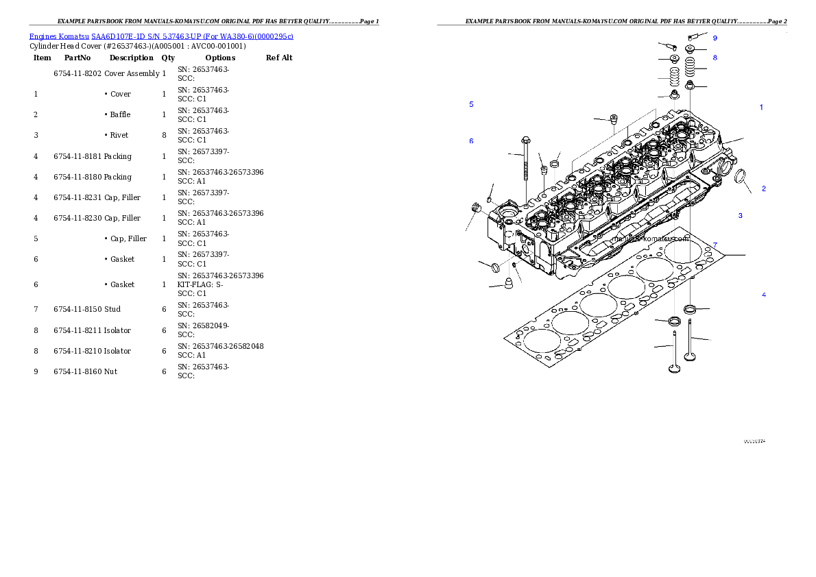 Protected: SAA6D107E-1D S/N 537463-UP (For WA380-6) Partsbook