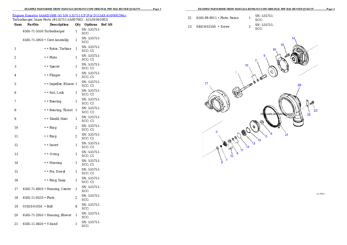 Protected: SAA6D140E-5G S/N 535751-UP (For D155AX-6) Partsbook