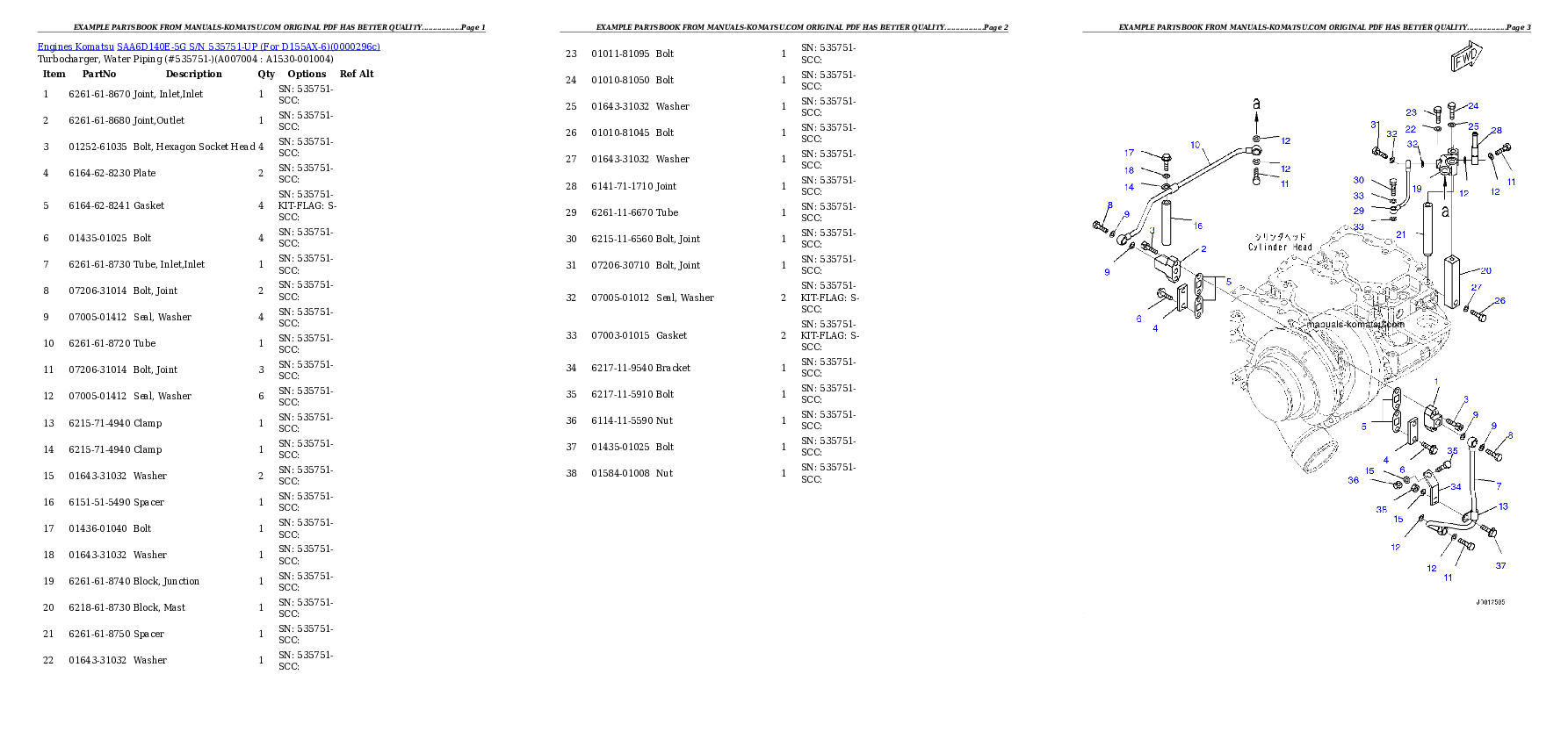 Protected: SAA6D140E-5G S/N 535751-UP (For D155AX-6) Partsbook