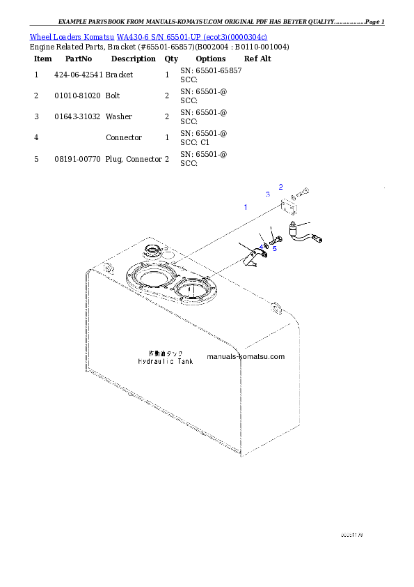 Protected: WA430-6 S/N 65501-UP (ecot3) Partsbook