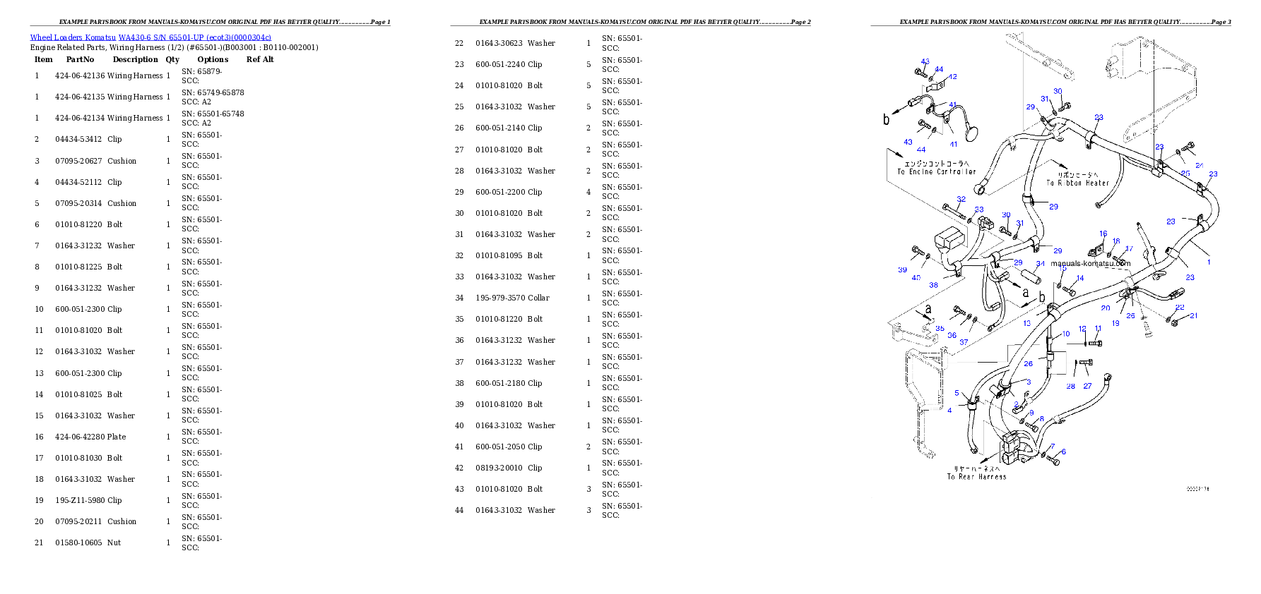 Protected: WA430-6 S/N 65501-UP (ecot3) Partsbook