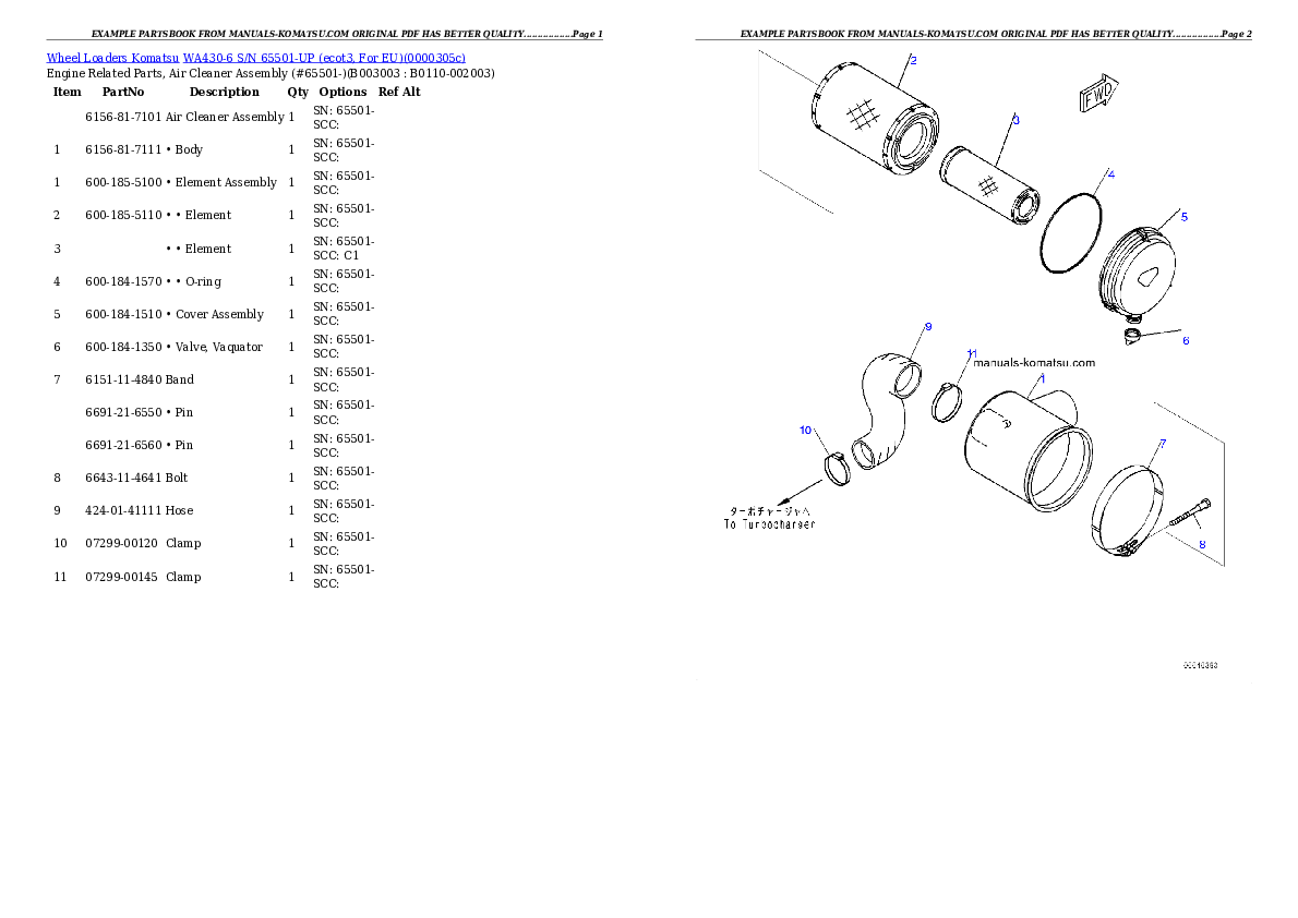 Protected: WA430-6 S/N 65501-UP (ecot3, For EU) Partsbook