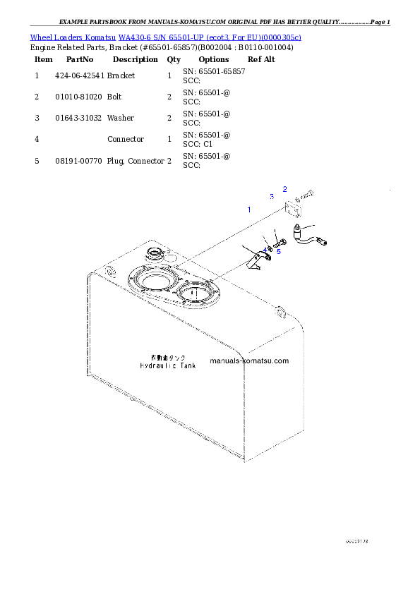 Protected: WA430-6 S/N 65501-UP (ecot3, For EU) Partsbook
