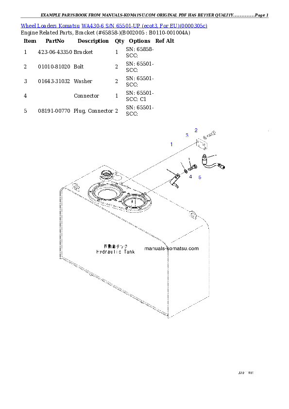 Protected: WA430-6 S/N 65501-UP (ecot3, For EU) Partsbook