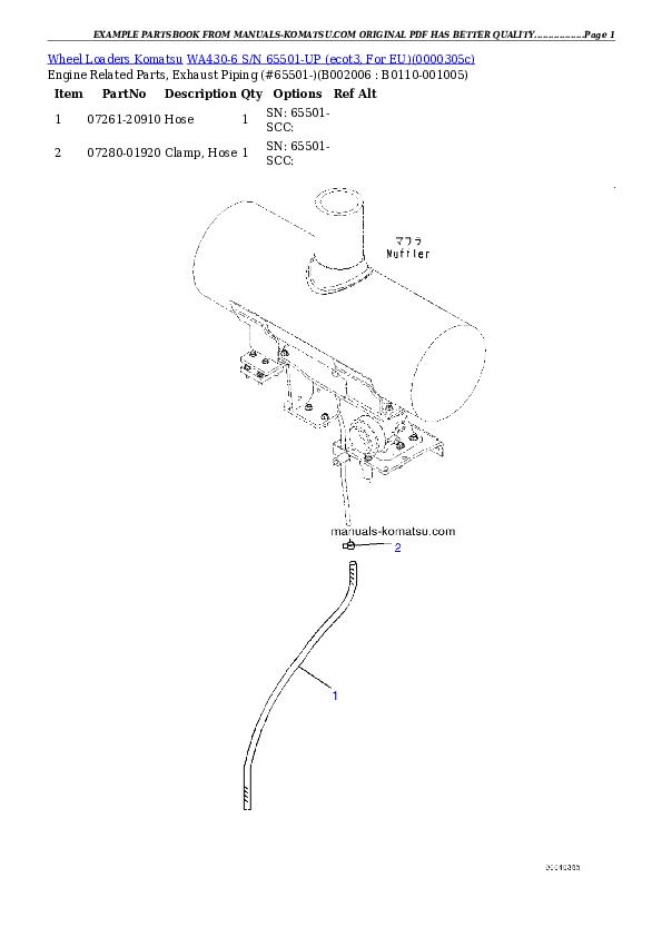 Protected: WA430-6 S/N 65501-UP (ecot3, For EU) Partsbook