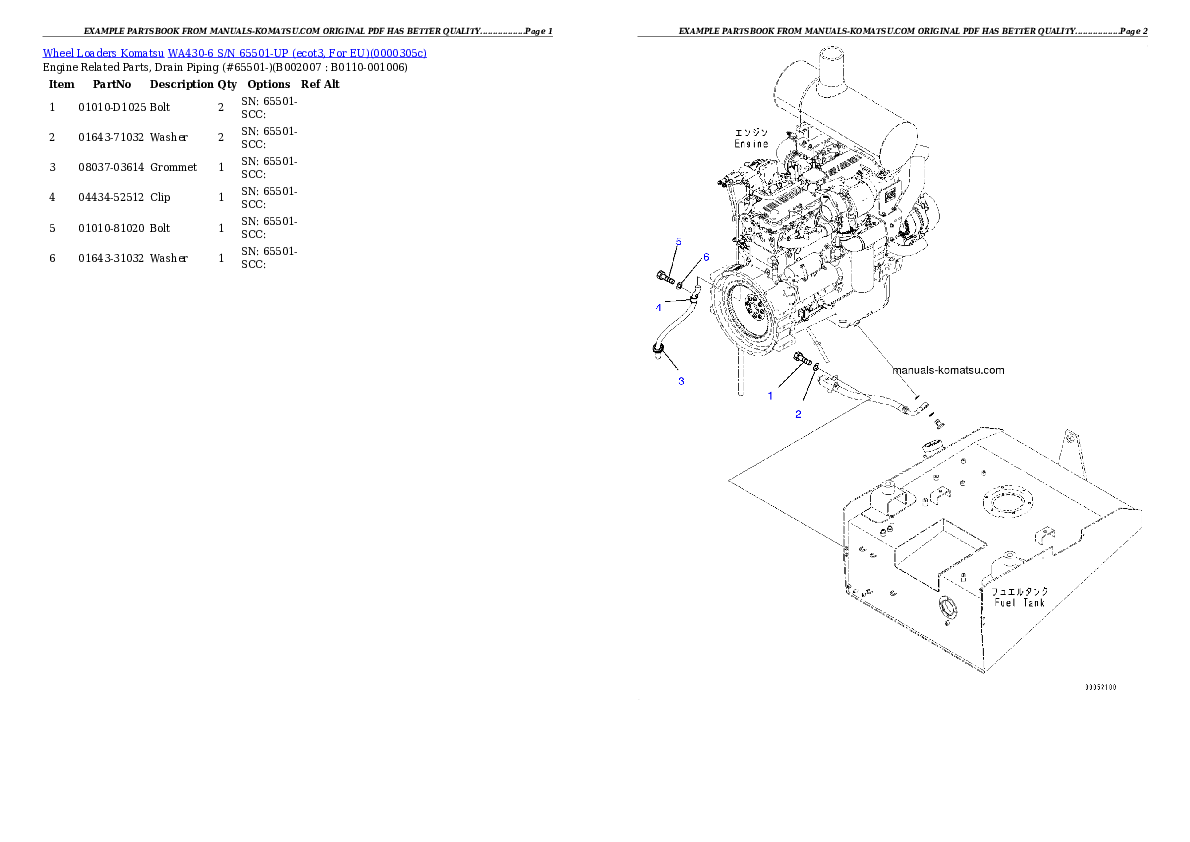 Protected: WA430-6 S/N 65501-UP (ecot3, For EU) Partsbook