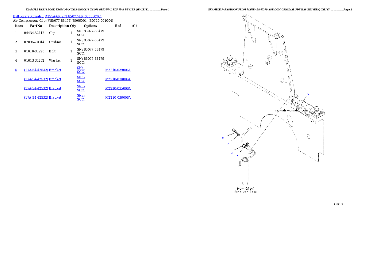 Protected: D155A-6R S/N 85077-UP Partsbook