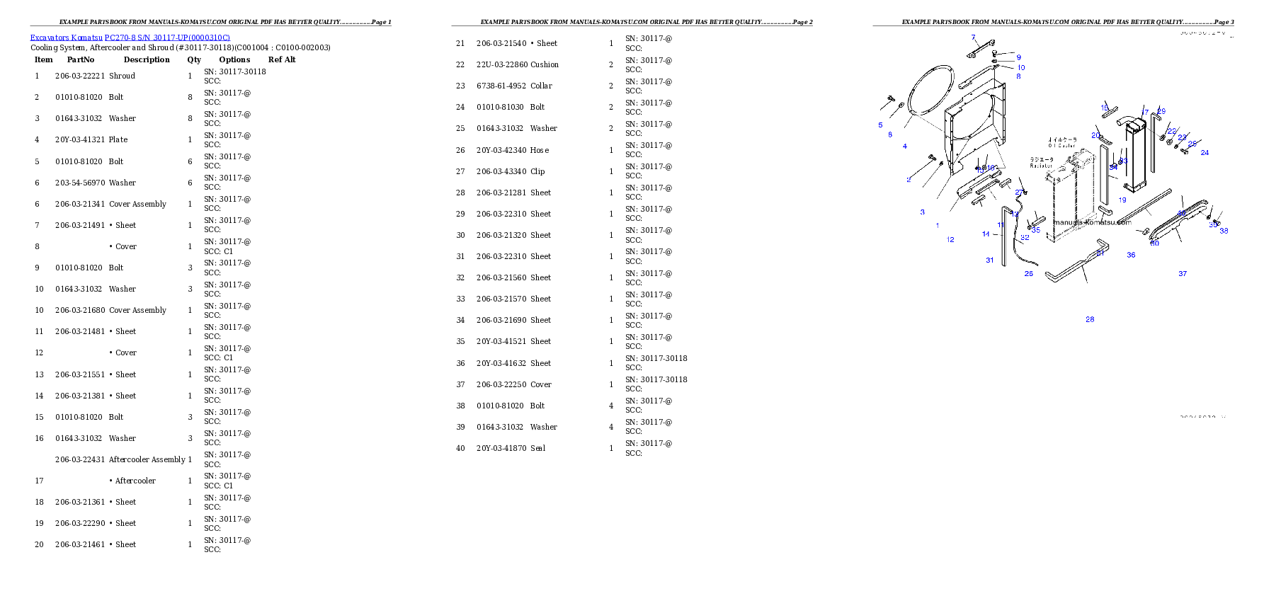 Protected: PC270-8 S/N 30117-UP Partsbook