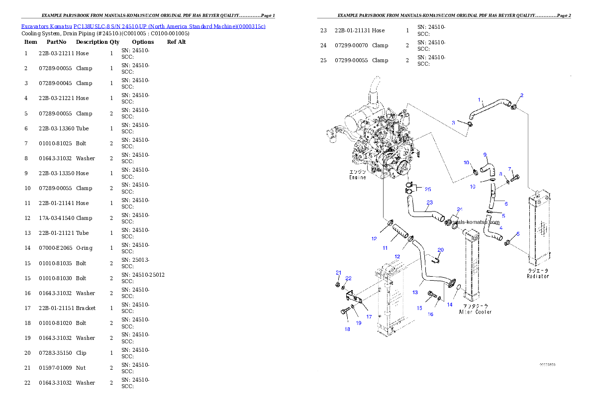 Protected: PC138USLC-8 S/N 24510-UP (North America Standard Machine) Partsbook