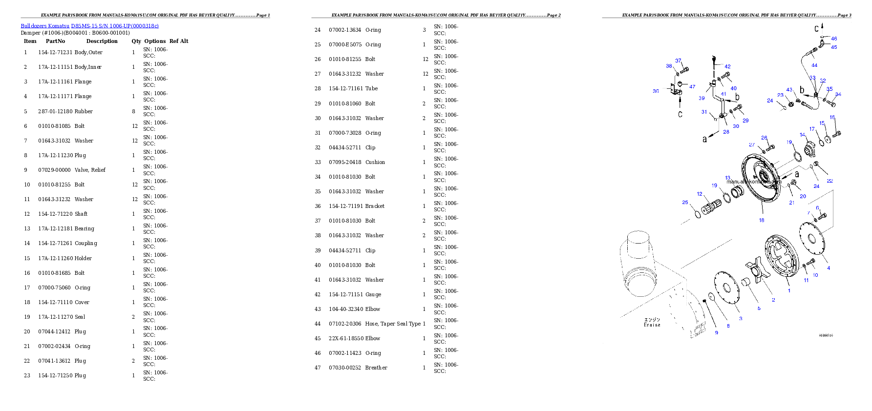 Protected: D85MS-15 S/N 1006-UP Partsbook