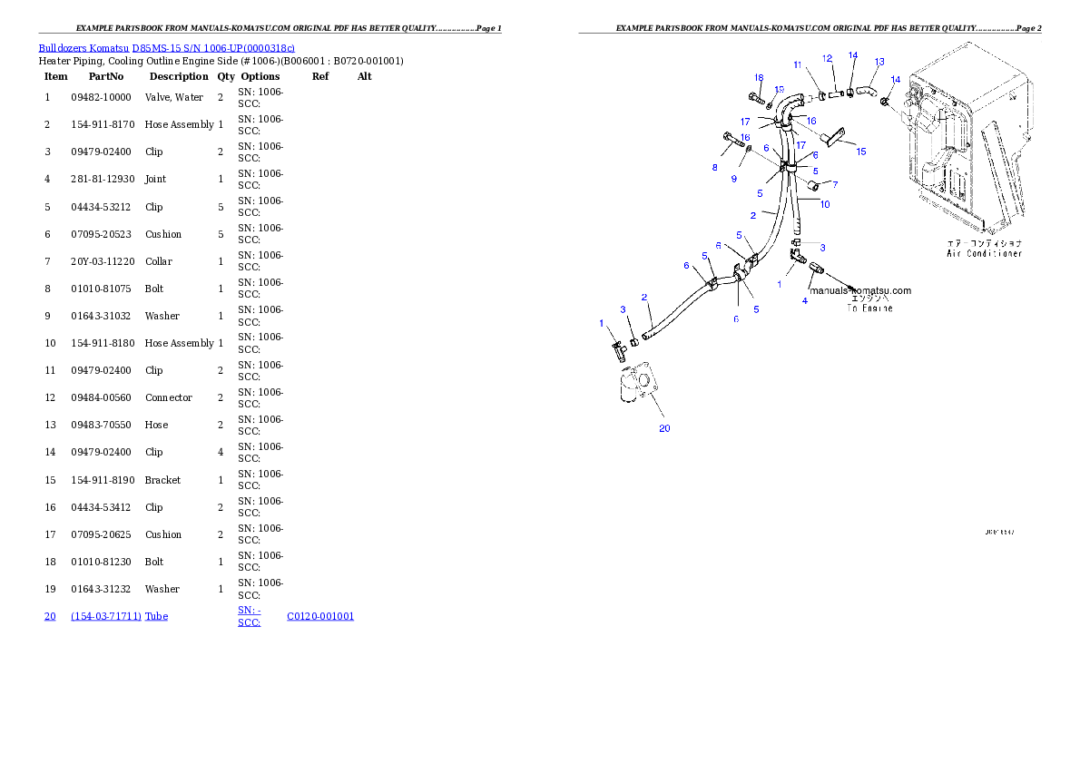 Protected: D85MS-15 S/N 1006-UP Partsbook
