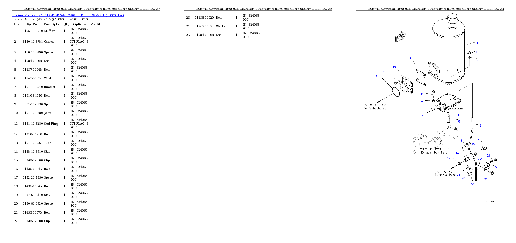 Protected: SA6D125E-3D S/N 324065-UP (For D85MS-15) Partsbook