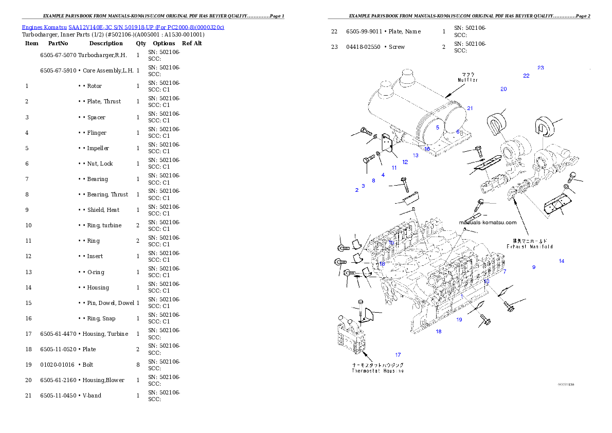 Protected: SAA12V140E-3C S/N 501918-UP (For PC2000-8) Partsbook