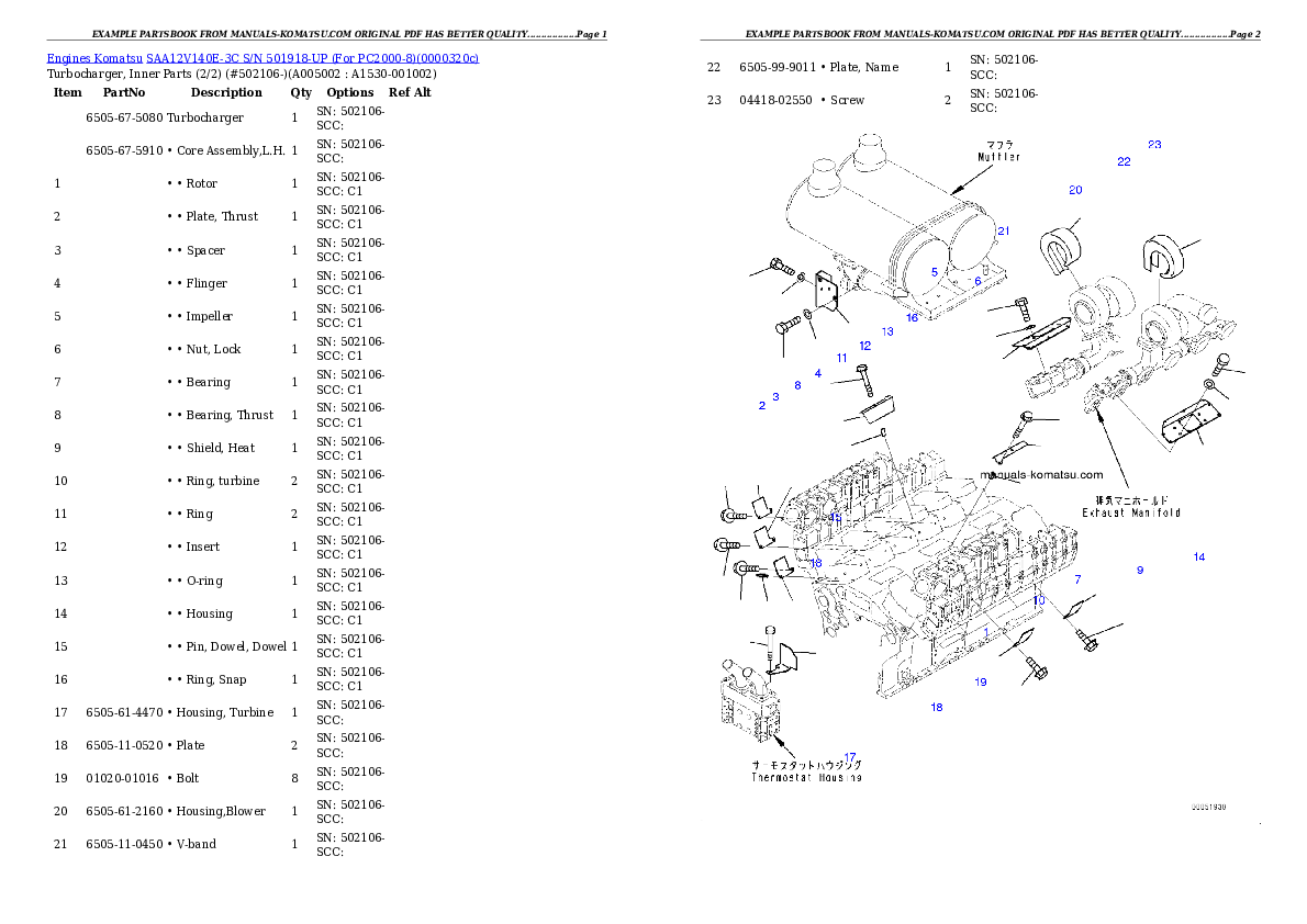 Protected: SAA12V140E-3C S/N 501918-UP (For PC2000-8) Partsbook