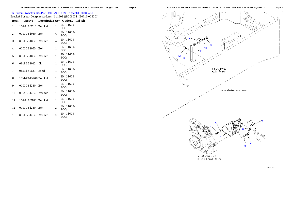 Protected: D85PX-15E0 S/N 11609-UP (ecot3) Partsbook