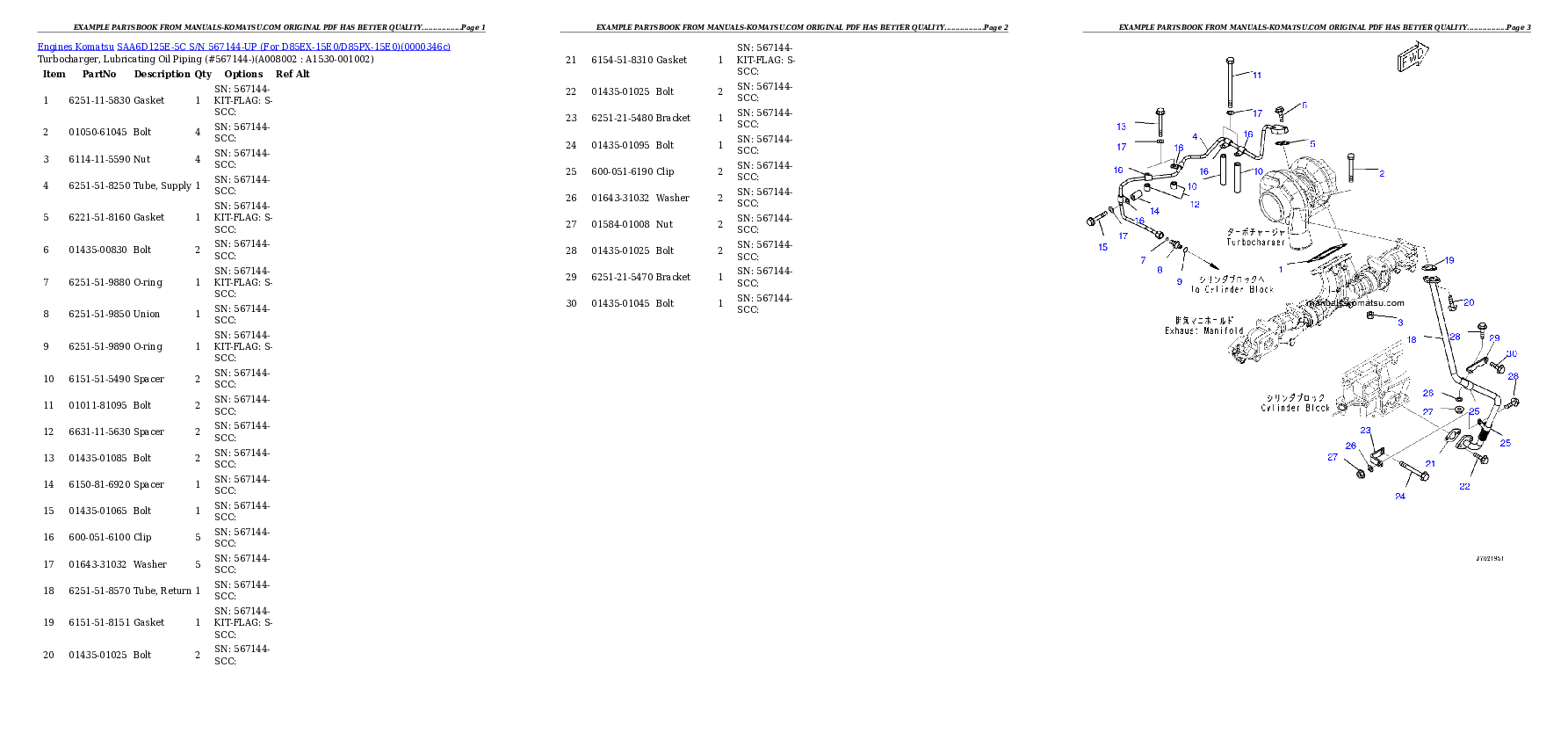 Protected: SAA6D125E-5C S/N 567144-UP (For D85EX-15E0/D85PX-15E0) Partsbook
