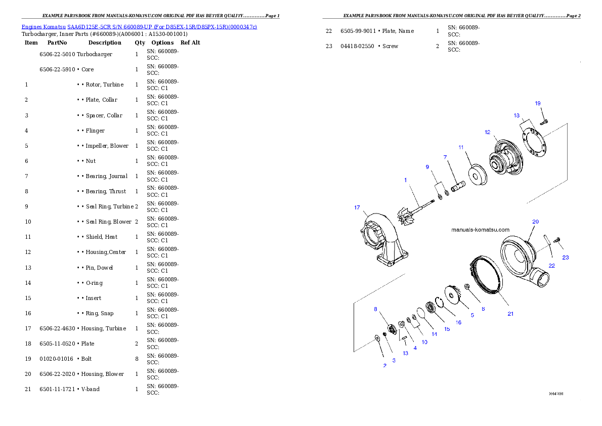 Protected: SAA6D125E-5CR S/N 660089-UP (For D85EX-15R/D85PX-15R) Partsbook
