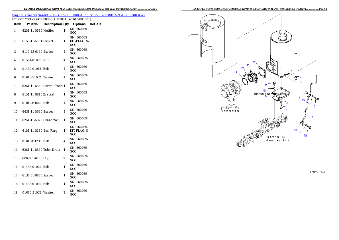 Protected: SAA6D125E-5CR S/N 660089-UP (For D85EX-15R/D85PX-15R) Partsbook