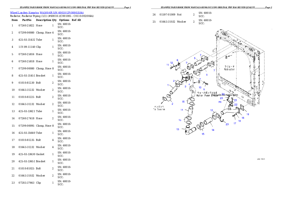 Protected: WA500-6R S/N 60010-UP Partsbook