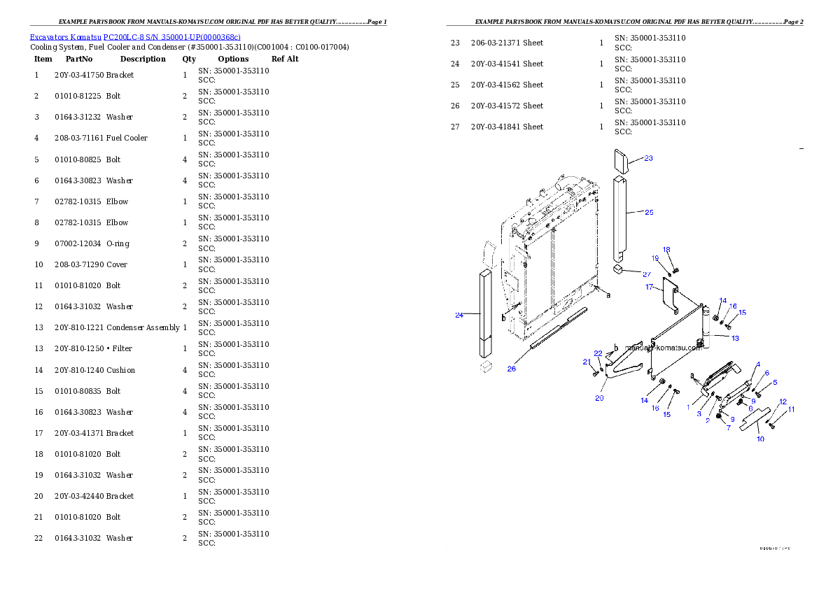 Protected: PC200LC-8 S/N 350001-UP Partsbook