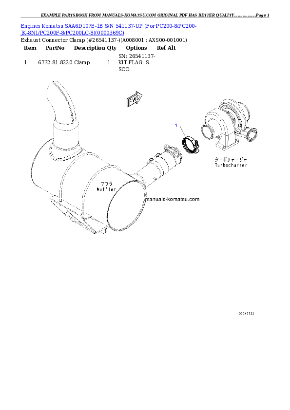 Protected: SAA6D107E-1B S/N 26555744-UP (For PC200-8/PC200-8Q1/PC200-JK-8N1/PC200LC-8/PC200LC-8N1/PC200LC-8Q1) Partsbook